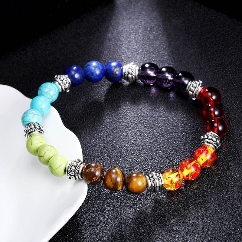 Seven Chakra Bracelet – Natural Stone Energy Beads