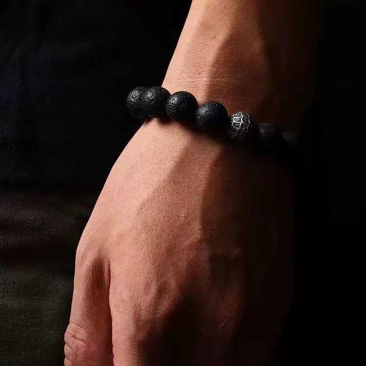 Lava Stone & Dragon Scale Bracelet – Energy & Grounding