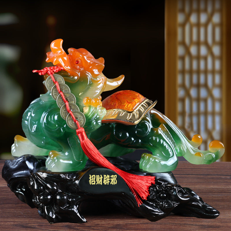 Black Jade Pixiu Figurine - Symbol of Good Fortune