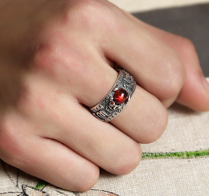 Pixiu Mantra & Heart Sutra Ring – Protection & Abundance
