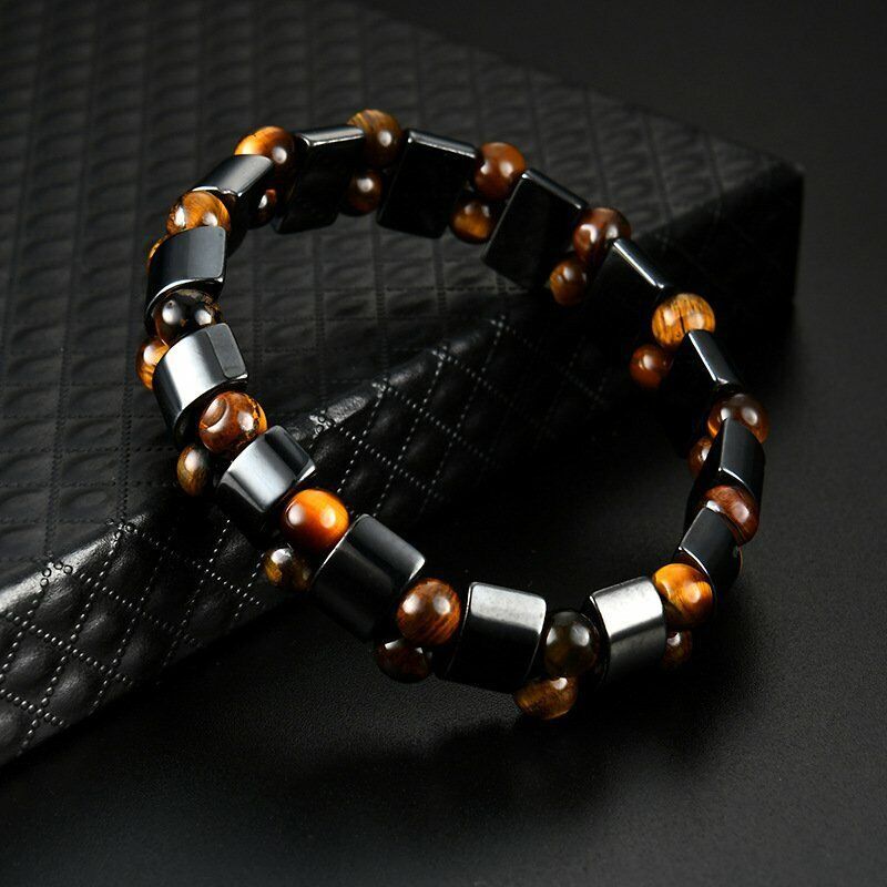 Tiger Eye & Black Obsidian Bracelet – Protection & Confidence