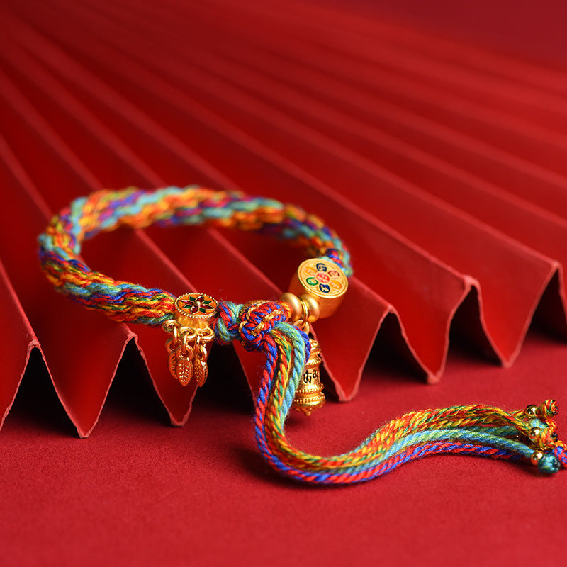 Tibetan Handwoven Knot Bracelet – Cultural Symbolism of Life Cycles