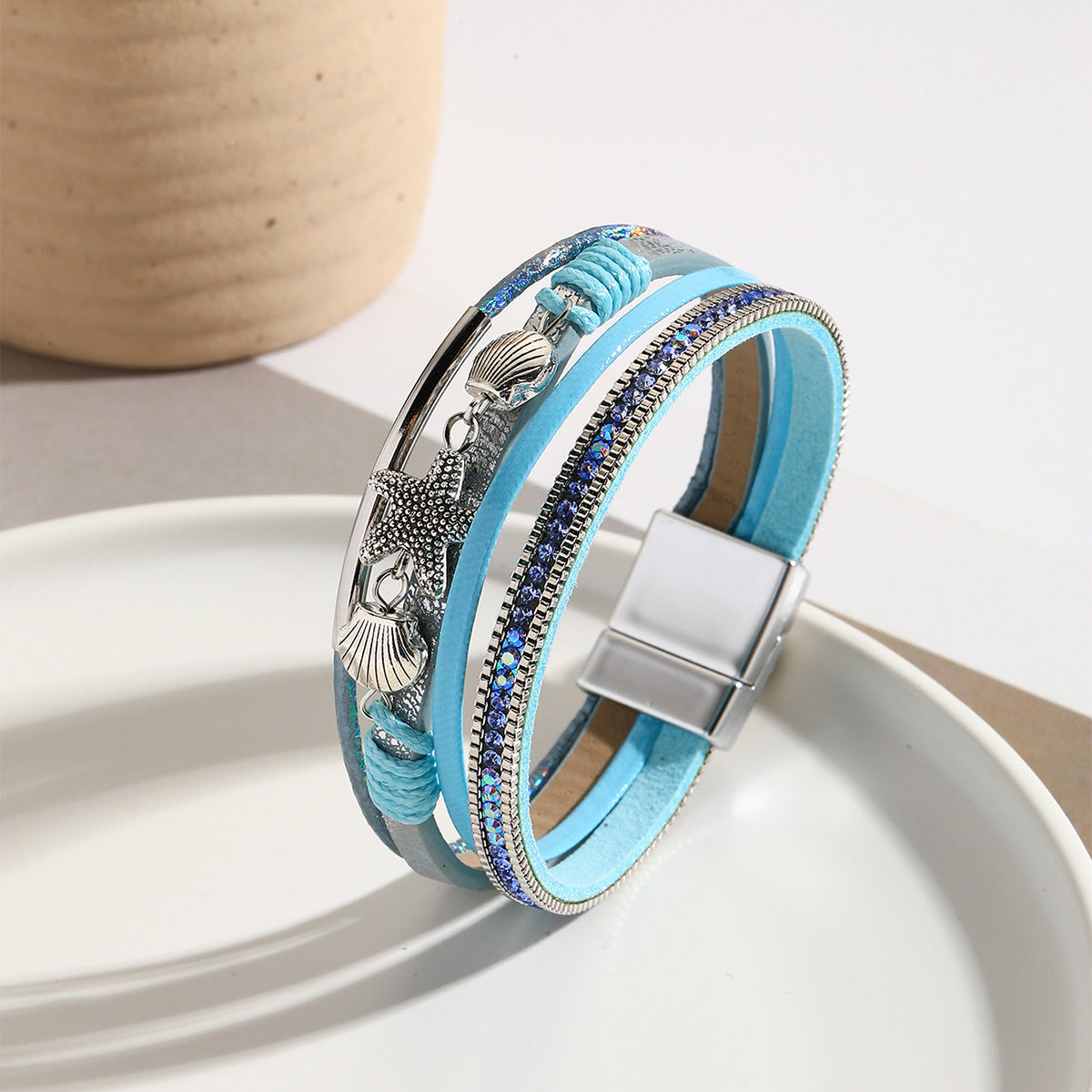 Coastal Woven Starfish Shell Bracelet – Symbolism of Connection