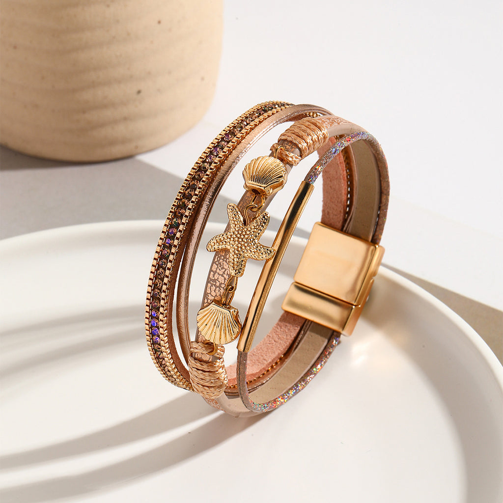 Coastal Woven Starfish Shell Bracelet – Symbolism of Connection