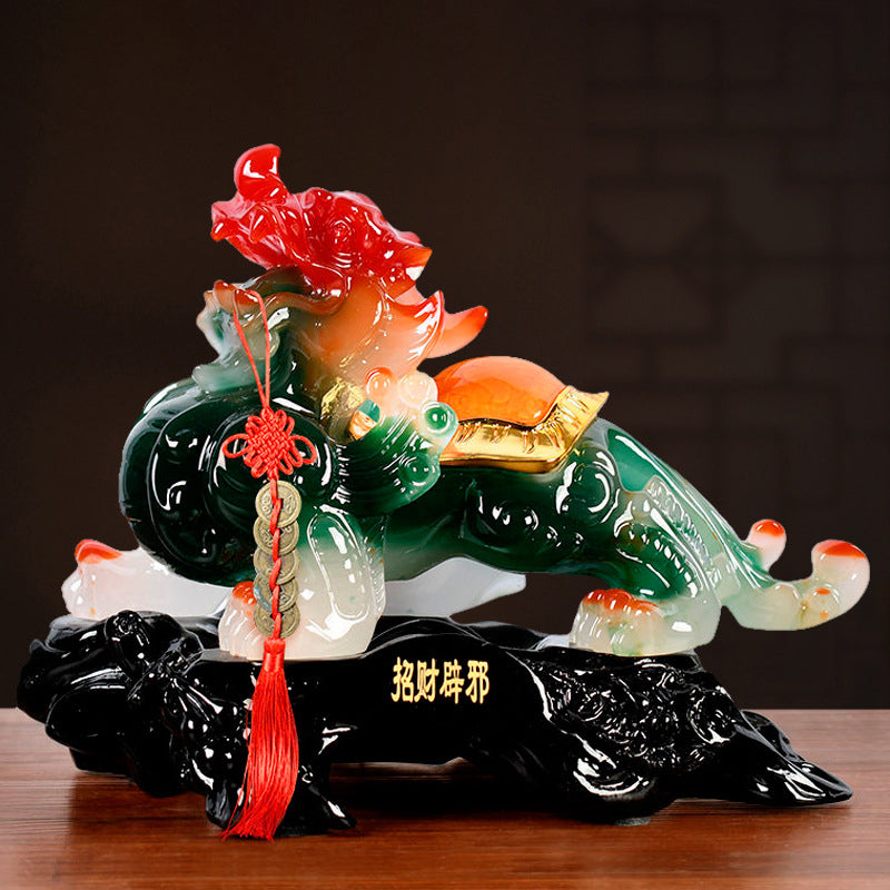 Black Jade Pixiu Figurine - Symbol of Good Fortune