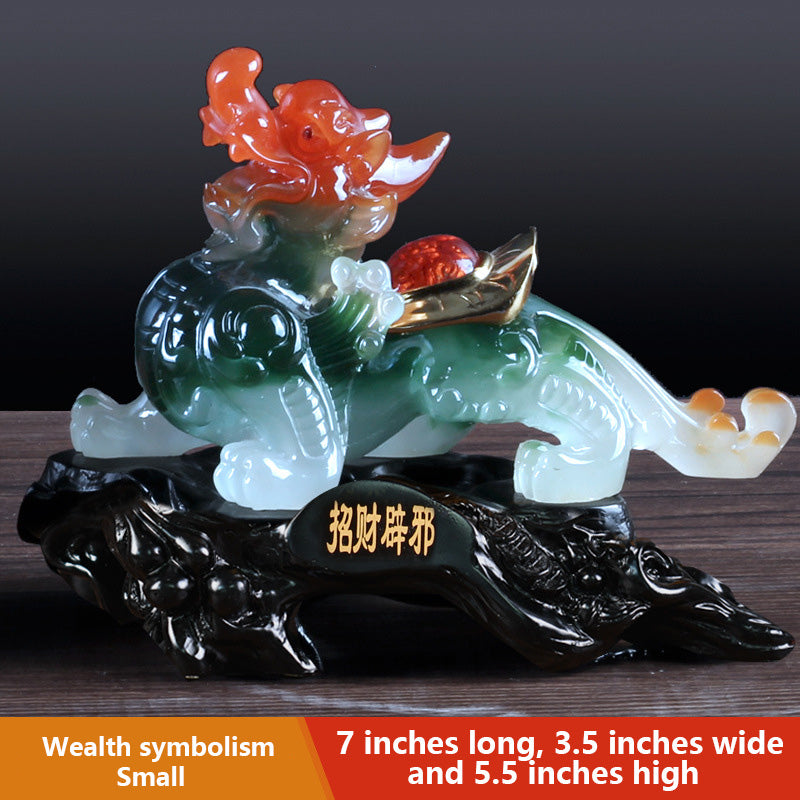 Black Jade Pixiu Figurine - Symbol of Good Fortune