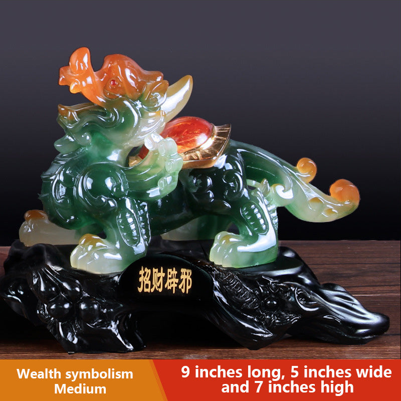 Black Jade Pixiu Figurine - Symbol of Good Fortune