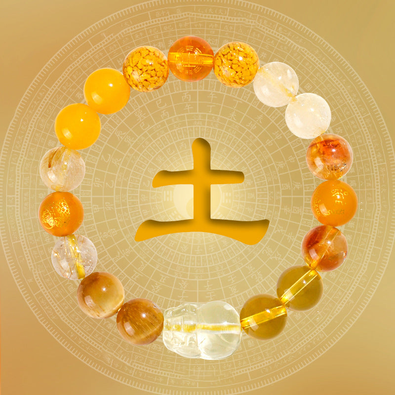 Five Element Crystal Pixiu Bracelet - Balance & Prosperity