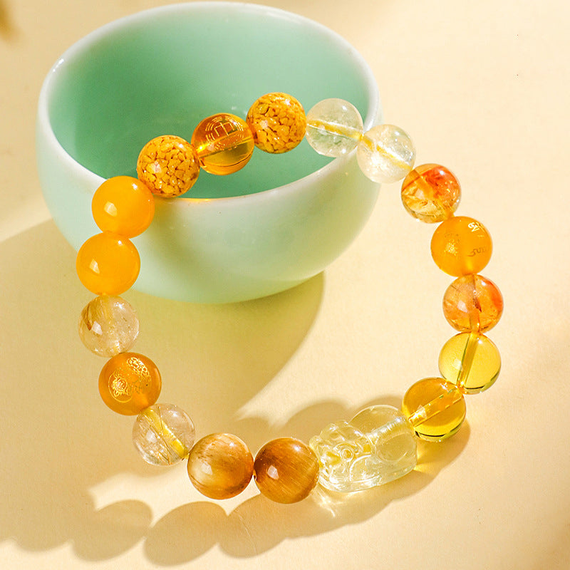 Five Element Crystal Pixiu Bracelet - Balance & Prosperity