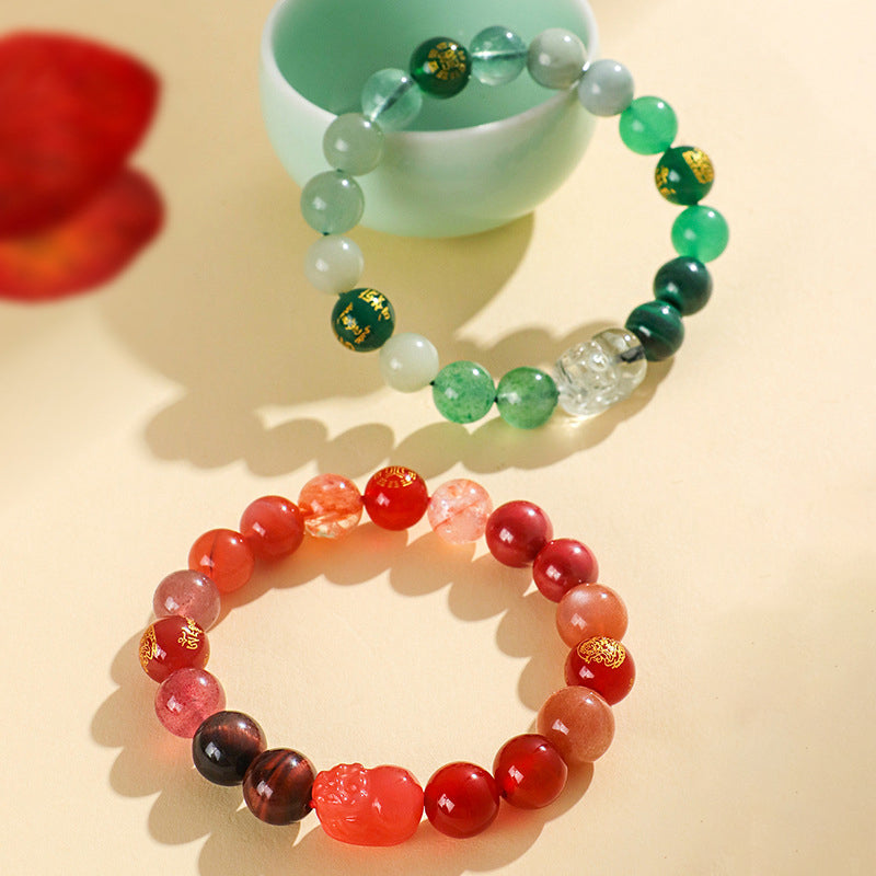 Five Element Crystal Pixiu Bracelet - Balance & Prosperity