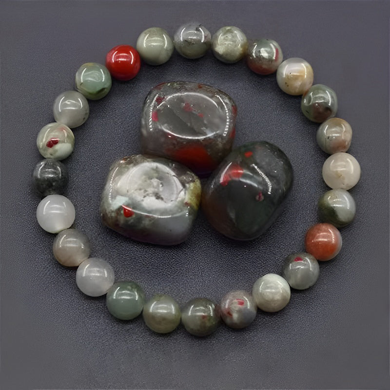 Natural African Bloodstone Bracelet - Courage & Strength
