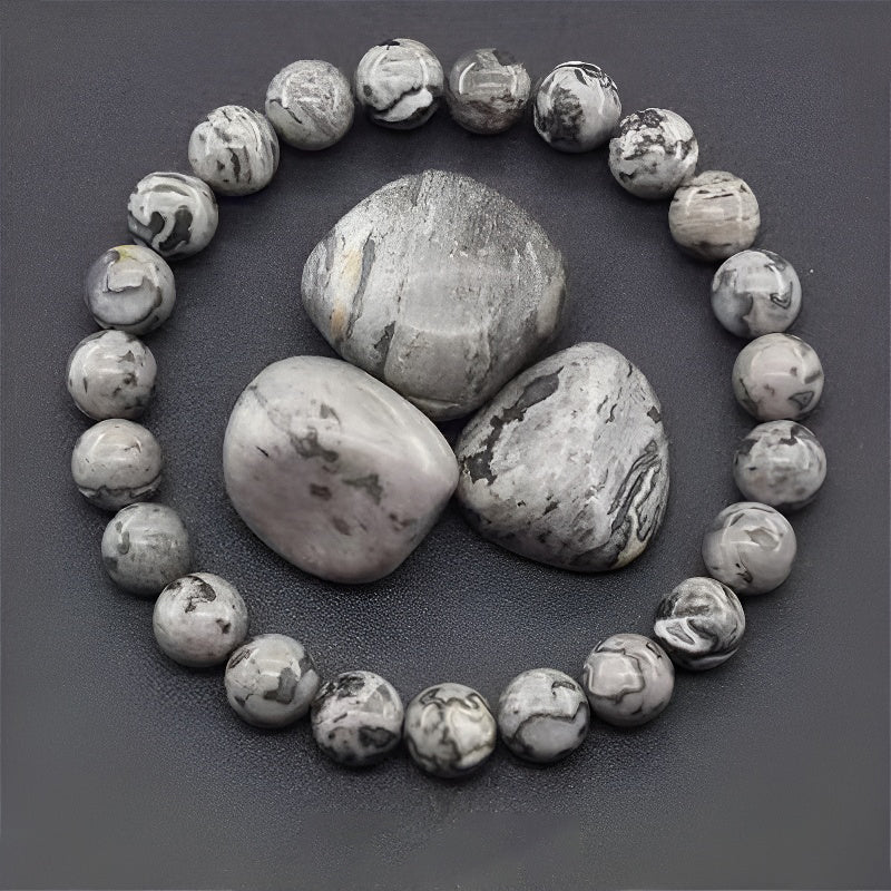 Natural Map Stone Bracelet - Adventure & Discovery