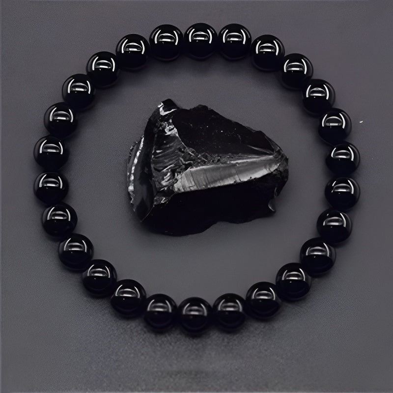 Natural Black Onyx Bracelet - Strength & Grounding