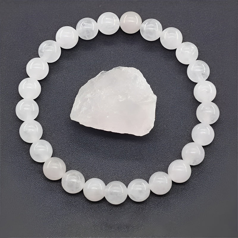Premium Natural White Jade Bracelet - Purity & Elegance