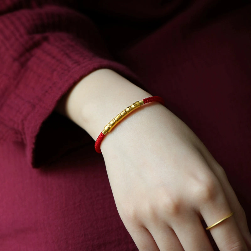 Tibetan Red String Bracelet – Buddhist Inspired Charm