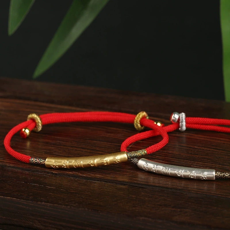 Tibetan Red String Bracelet – Buddhist Inspired Charm