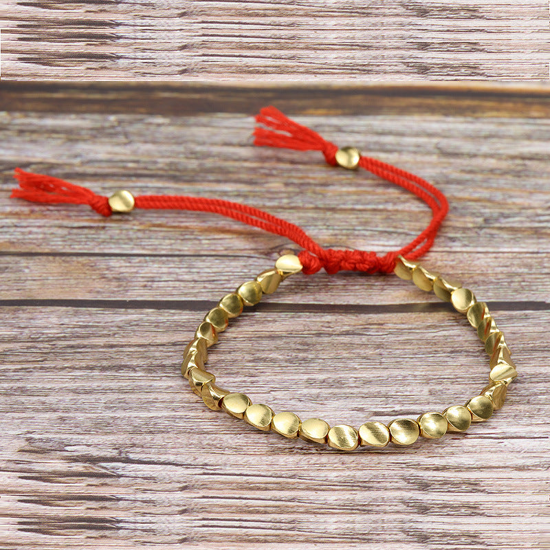 Tibetan Copper Bead Handcrafted Bracelet - Wisdom & Strength