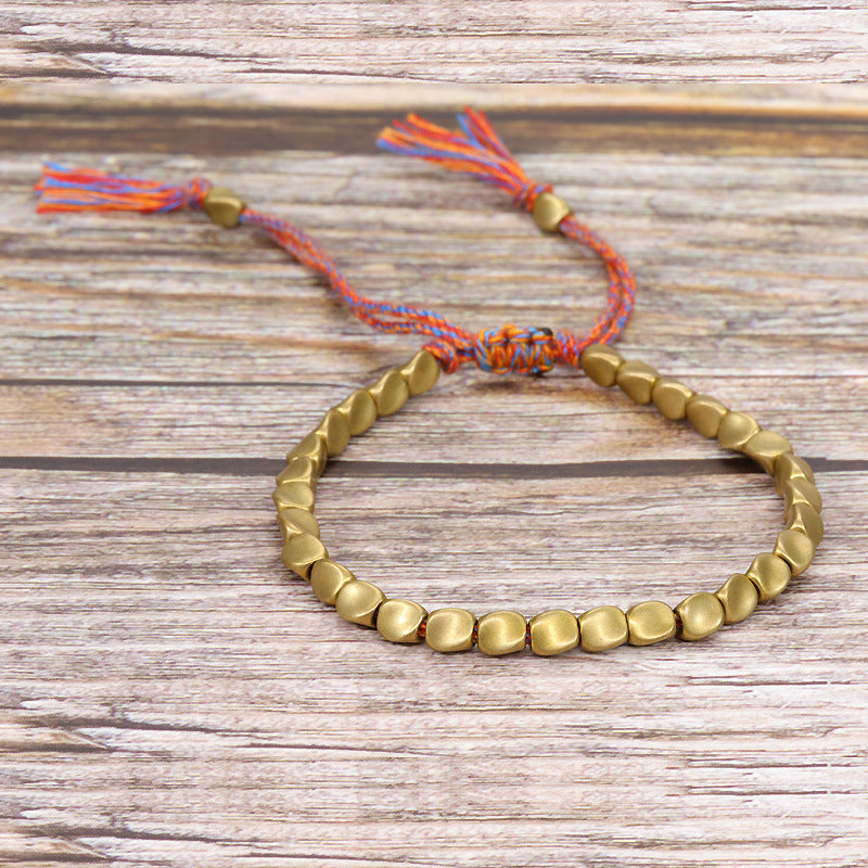 Tibetan Copper Bead Handcrafted Bracelet - Wisdom & Strength
