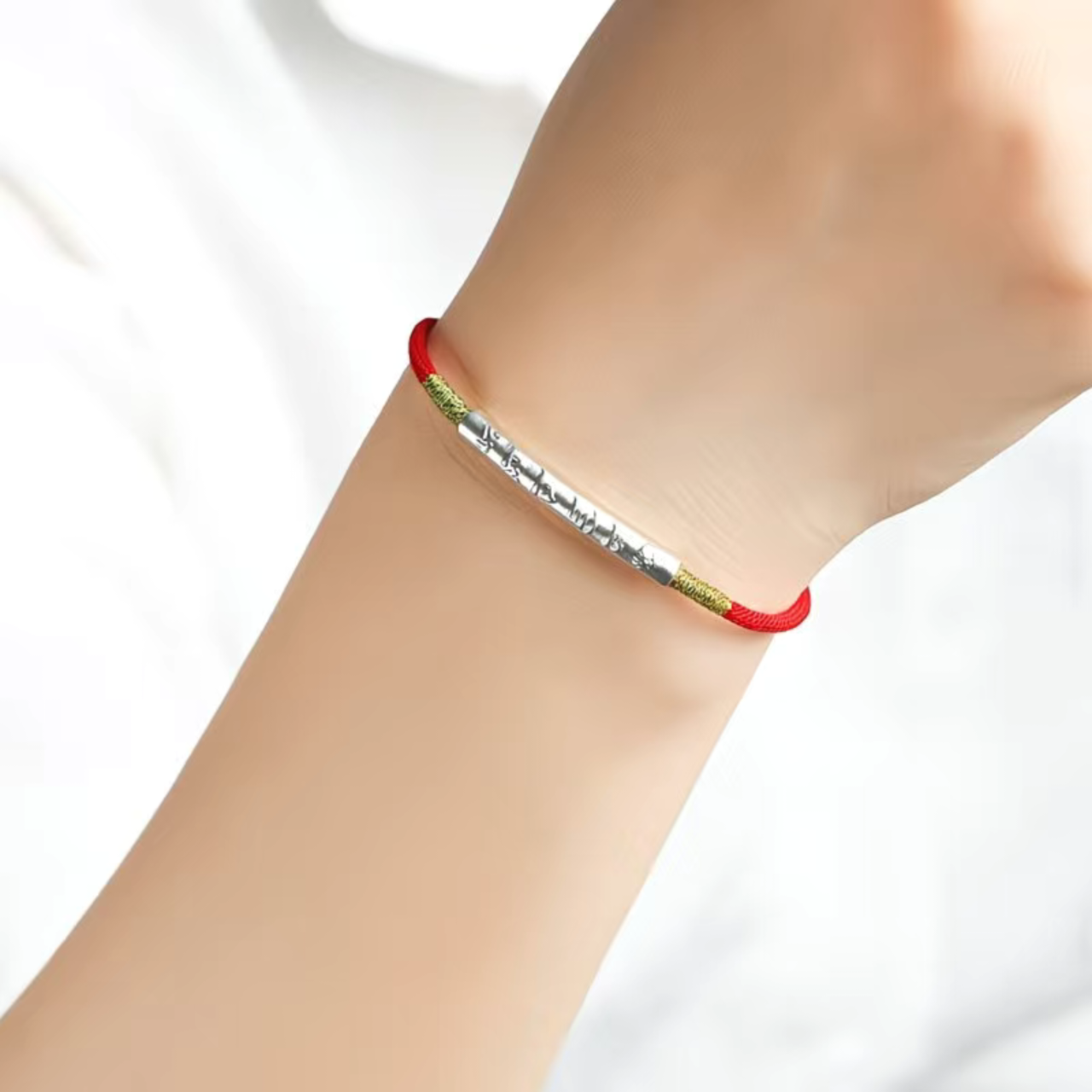 Tibetan Red String Bracelet – Buddhist Inspired Charm